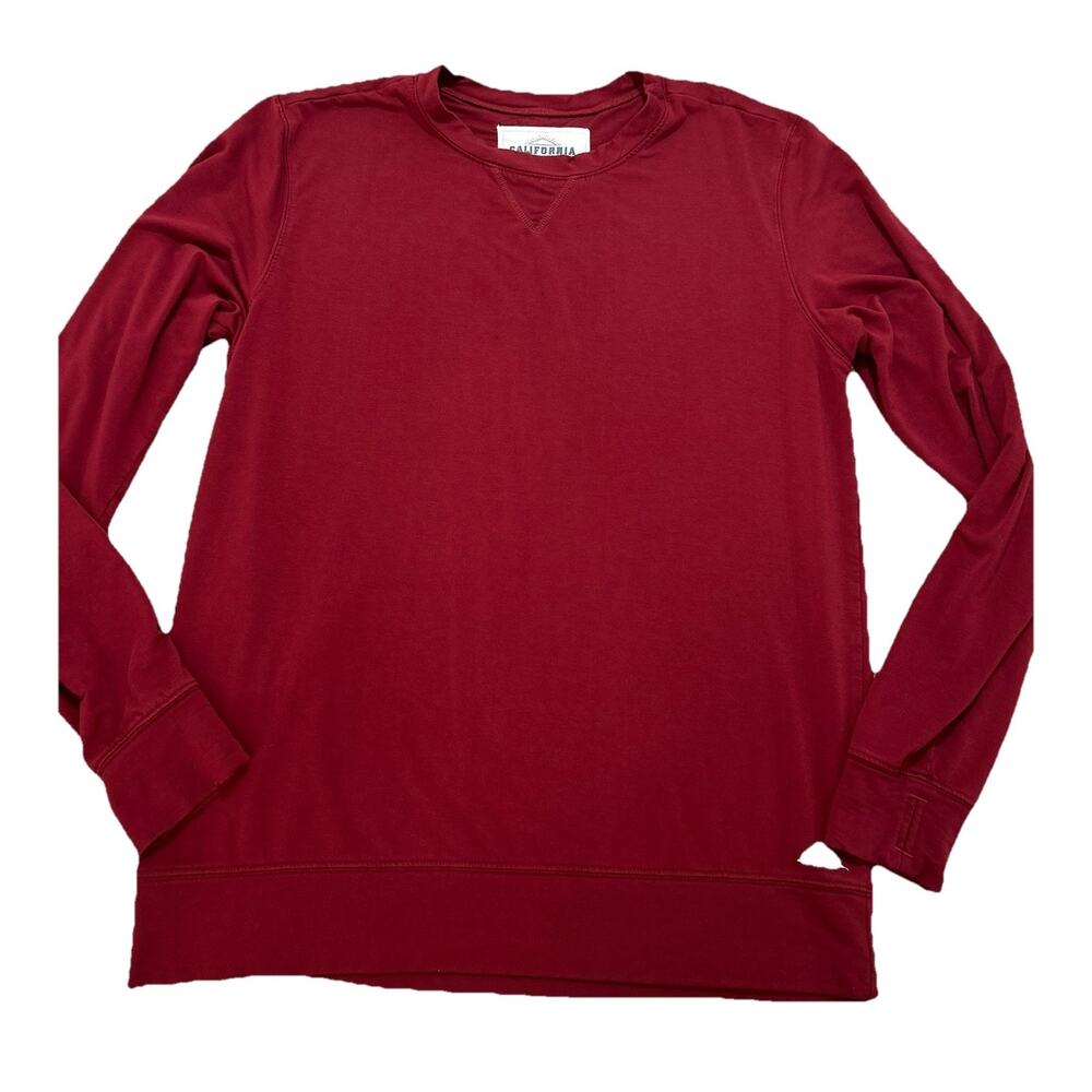 California Cowboy Unisex‎ Sz Large Deep Red Wagyu Fleece Sweatshirt Bamboo